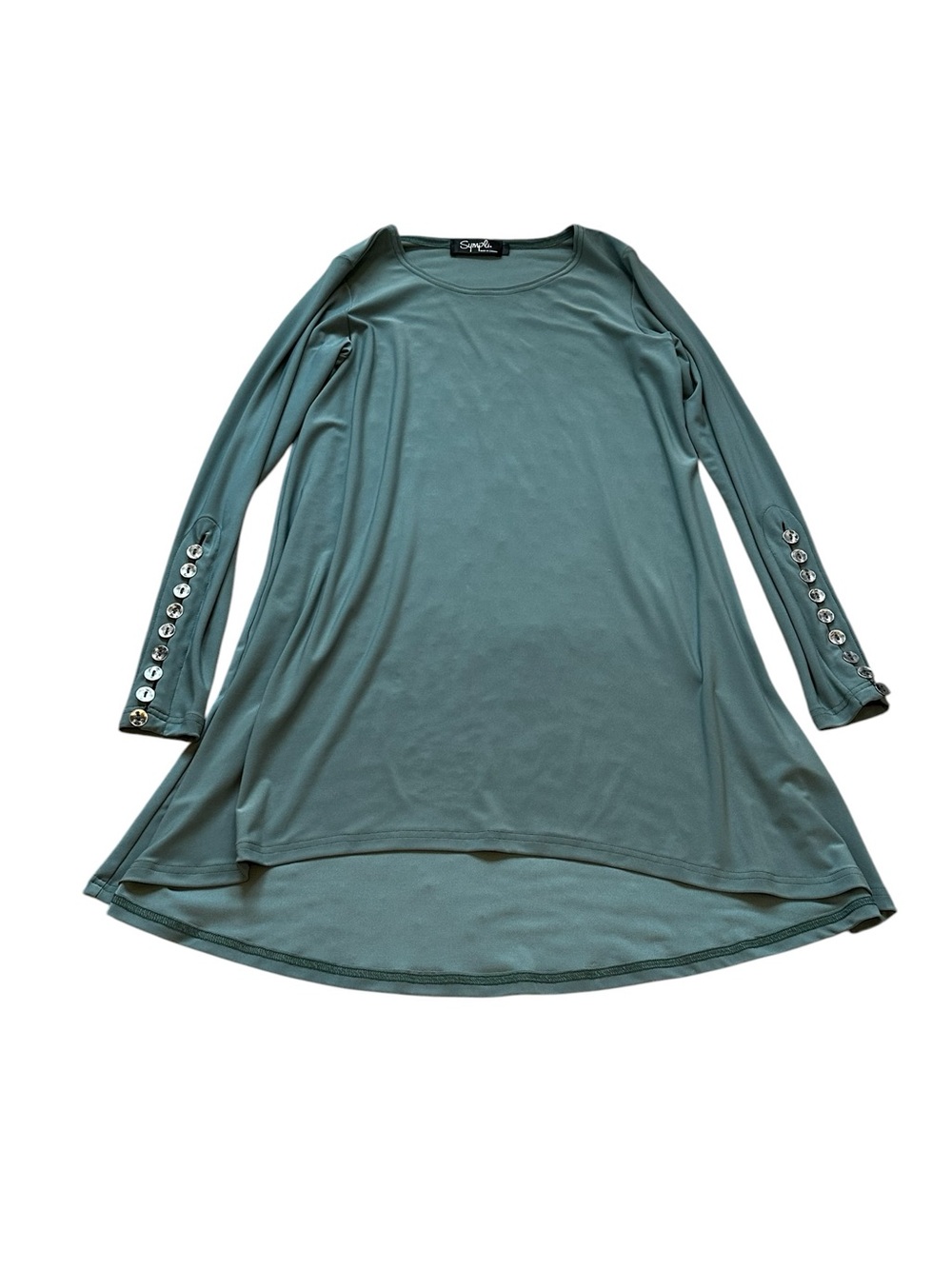 SYMPLI Slinky Stretch Draped Tunic
Long Sleeve Minimalist Capsule Lagenlook